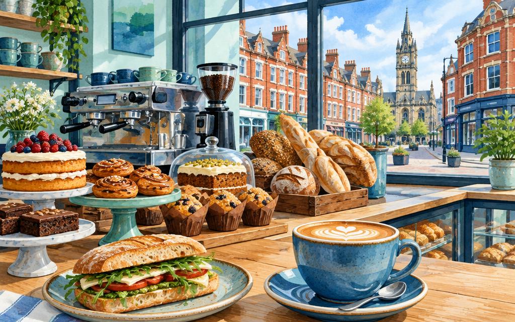 Artist's impression of food & drink in Leicester; illustrative, not a specific business